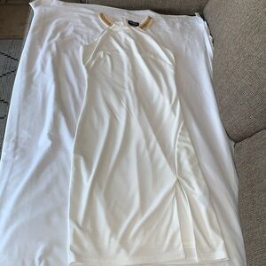 Gently Loved Halter Neck Sequined Dress White..Beautiful